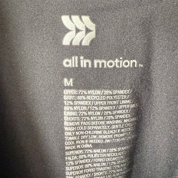 All in motion Black Pleated Tennis Athletic Dress Athleisure Pickleball Size M - Picture 3 of 6